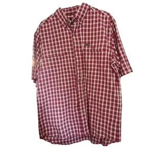 RED HEAD SIZE MEDIUM RUST AND WHITE COLOR STRIPES SHORT SLEEVES